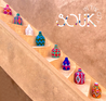 Berber Basket - burgundy, blue, green & orange